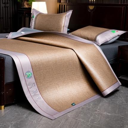 91家纺网 家纺一手货源 找家纺 （总）简一家纺  2024新款艾草冰藤席艾草凉席 配皮革手提包装