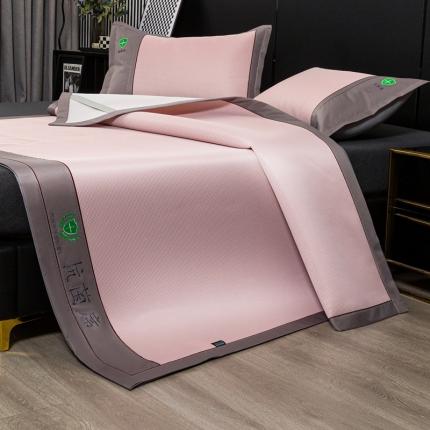 简一2024新款小千鸟格系列抗菌凉席床单款 小千鸟格-粉色