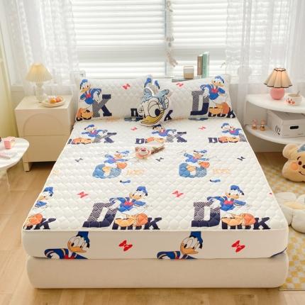 91家纺网 家纺一手货源 找家纺 鑫钰 2023新款迪士尼印花夹棉床笠 幸运鸭