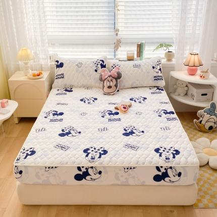 鑫钰 2023新款迪士尼印花夹棉床笠 开心米妮 蓝
