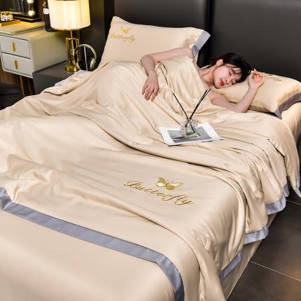 91家纺网 家纺一手货源 找家纺 （总）斯尔顿 2025新款刺绣夏凉被四件套-蝶舞系列
