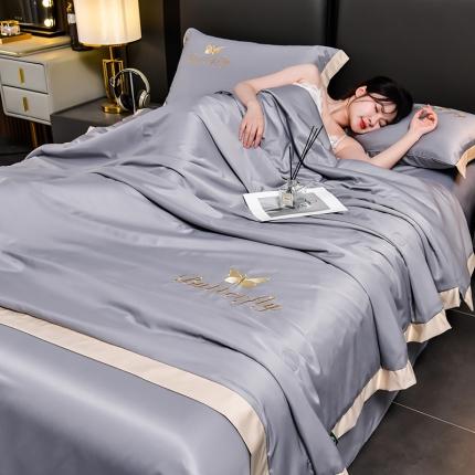 91家纺网 家纺一手货源 找家纺 （总）斯尔顿 2025新款刺绣夏凉被四件套-蝶舞系列