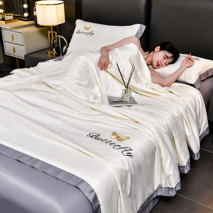 91家纺网 家纺一手货源 找家纺 （总）斯尔顿 2025新款刺绣夏凉被四件套-蝶舞系列