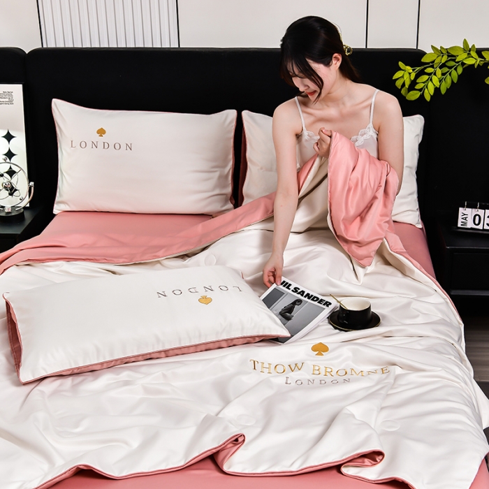 91家纺网 家纺一手货源 找家纺 （总）斯尔顿 2025新款刺绣夏凉被四件套-穆尔系列