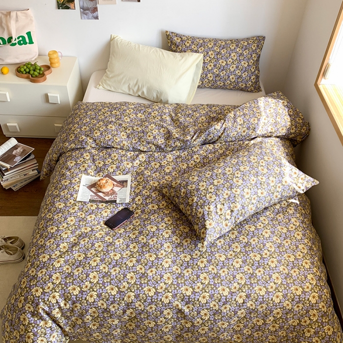 91家纺网 家纺一手货源 找家纺 （总）六巷胡同 2023新款ins韩国博主风小碎花混搭四件套