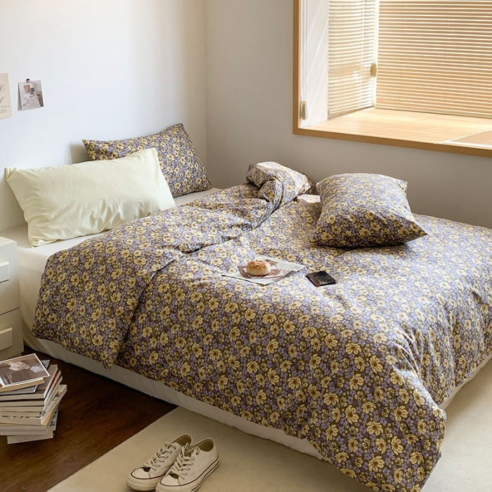 91家纺网 家纺一手货源 找家纺 （总）六巷胡同 2023新款ins韩国博主风小碎花混搭四件套