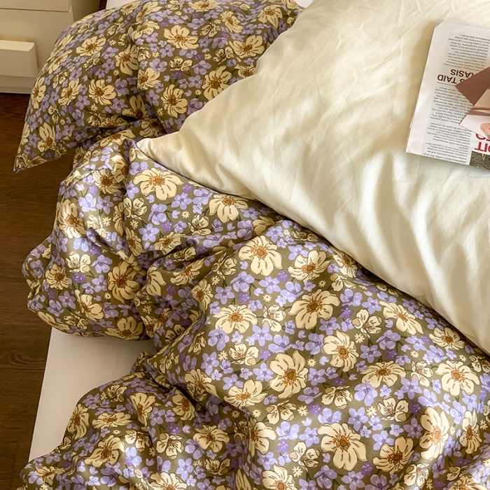 91家纺网 家纺一手货源 找家纺 （总）六巷胡同 2023新款ins韩国博主风小碎花混搭四件套