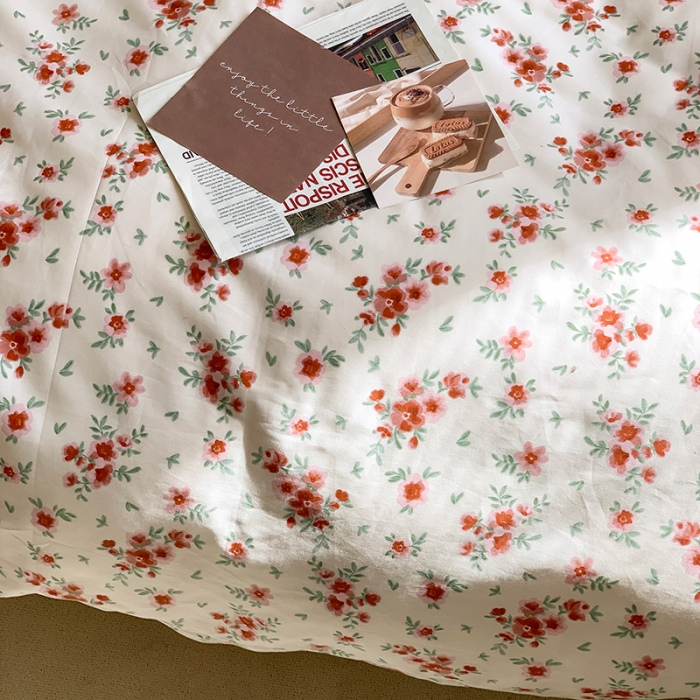 91家纺网 家纺一手货源 找家纺 六巷胡同 2023新款ins韩国博主风小碎花混搭四件套 苍岭野莉