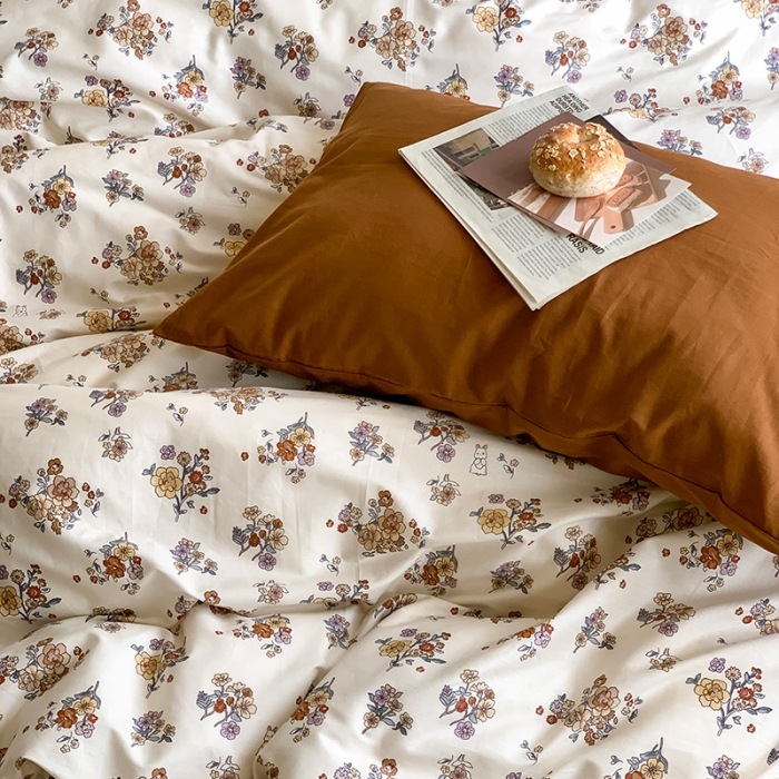 91家纺网 家纺一手货源 找家纺 六巷胡同 2023新款ins韩国博主风小碎花混搭四件套 藤上蔷薇