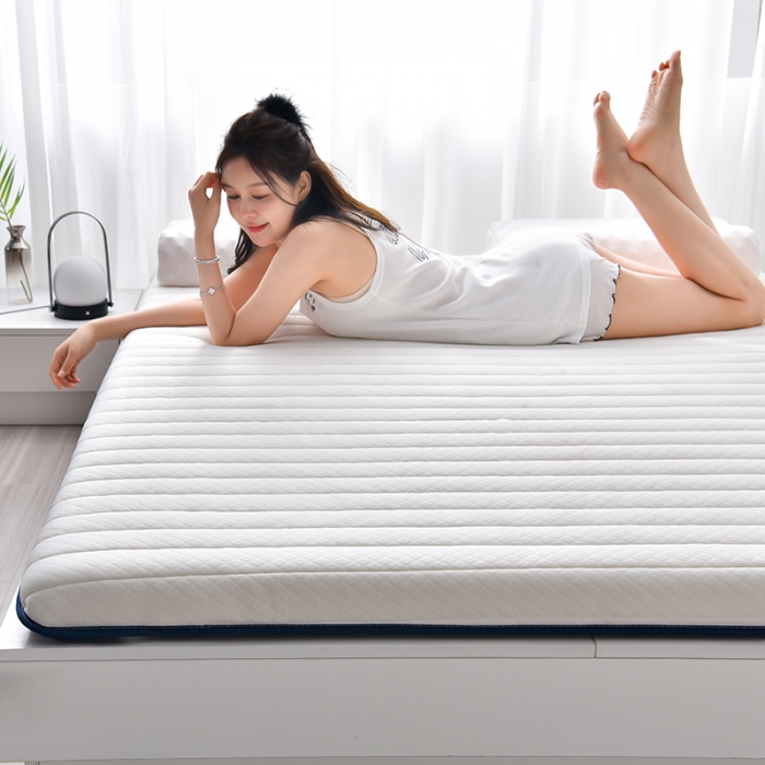 91家纺网 家纺一手货源 找家纺 亿丁点 2023新款单边针织棉乳胶记忆棉床垫 白色