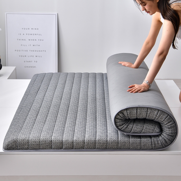 91家纺网 家纺一手货源 找家纺 亿丁点 2023新款单边针织棉乳胶记忆棉床垫 灰色