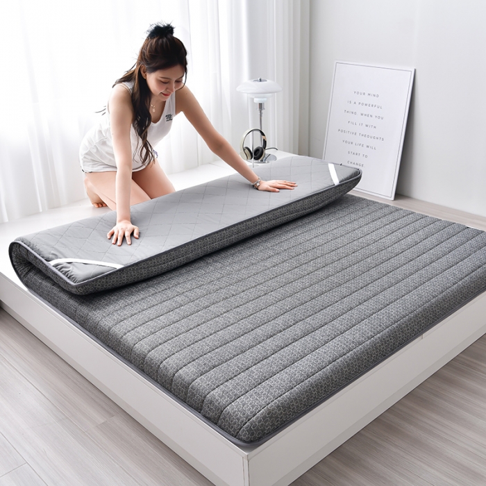 91家纺网 家纺一手货源 找家纺 亿丁点 2023新款单边针织棉乳胶记忆棉床垫 灰色