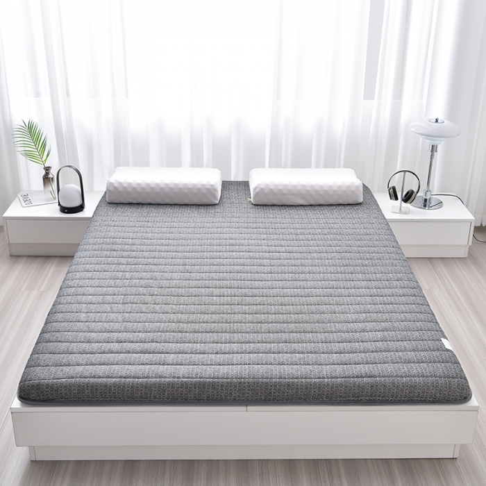 91家纺网 家纺一手货源 找家纺 亿丁点 2023新款单边针织棉乳胶记忆棉床垫 灰色