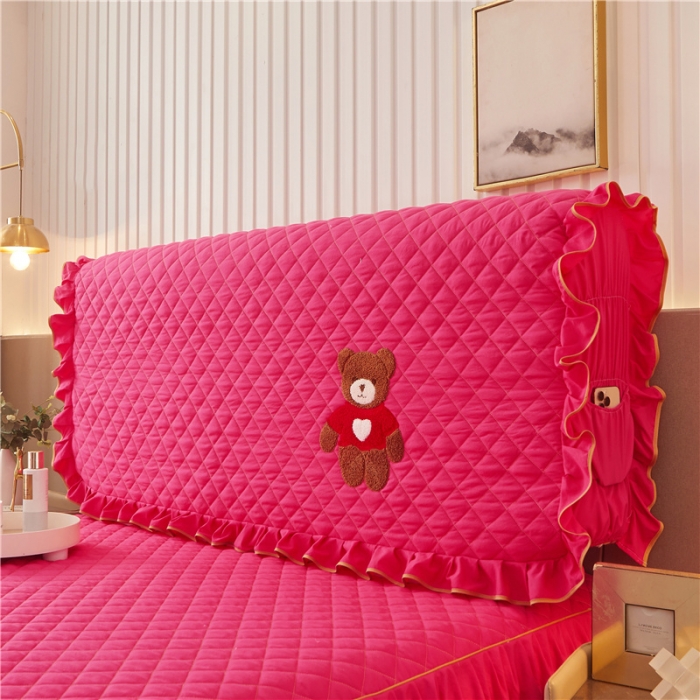 91家纺网 家纺一手货源 找家纺 屹成 2024新款床头罩 玫红