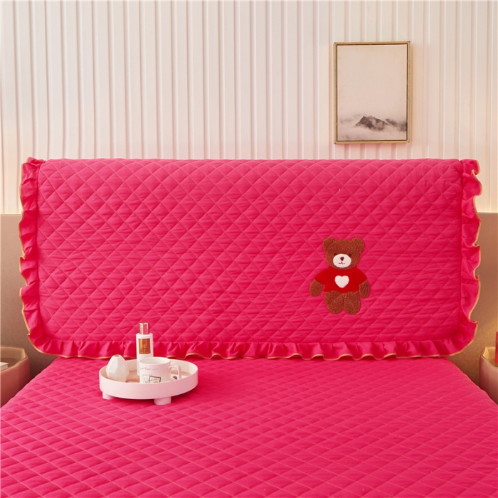 91家纺网 家纺一手货源 找家纺 屹成 2024新款床头罩 玫红