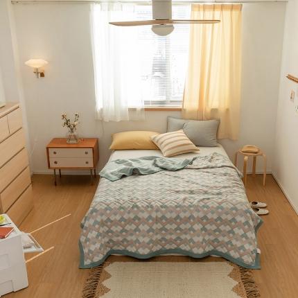 91家纺网 家纺一手货源 找家纺 （总）吾秀  2023 A类色织全棉针织提花盖毯