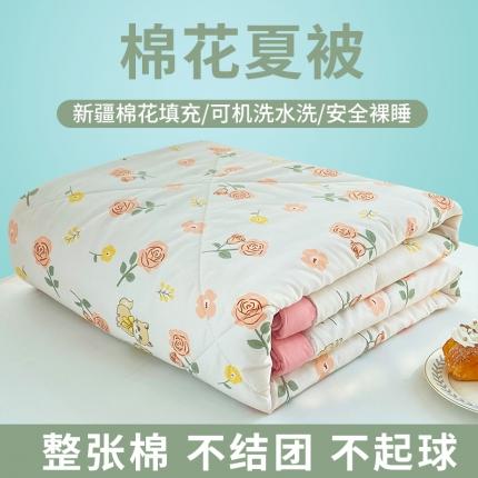 梦初语 2023新款水洗棉棉花夏被 情侣玫瑰