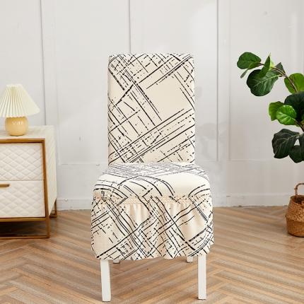 91家纺网 家纺一手货源 找家纺 （总）共鸣 2023新款牛奶丝印花系列椅套（裙摆款）