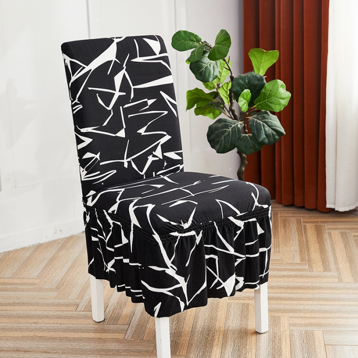 91家纺网 家纺一手货源 找家纺 （总）共鸣 2023新款牛奶丝印花系列椅套（裙摆款）