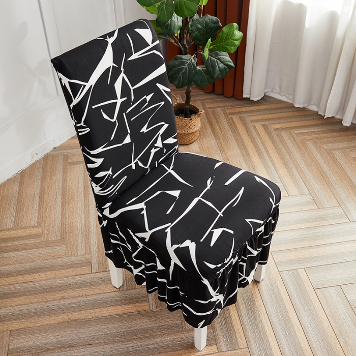 91家纺网 家纺一手货源 找家纺 （总）共鸣 2023新款牛奶丝印花系列椅套（裙摆款）