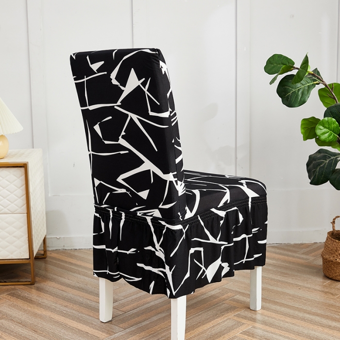 91家纺网 家纺一手货源 找家纺 （总）共鸣 2023新款牛奶丝印花系列椅套（裙摆款）