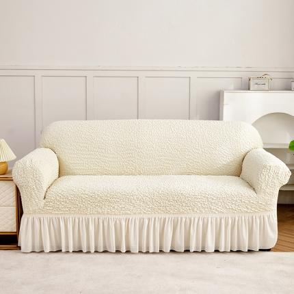 91家纺网 家纺一手货源 找家纺 （总）共鸣 2023新款皱皱云纱系列裙摆款沙发套