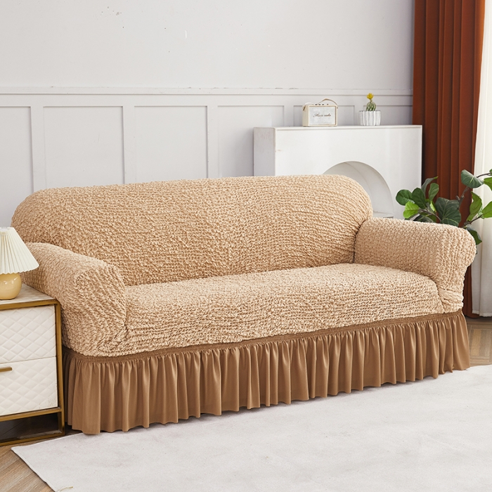 91家纺网 家纺一手货源 找家纺 （总）共鸣 2023新款皱皱云纱系列裙摆款沙发套