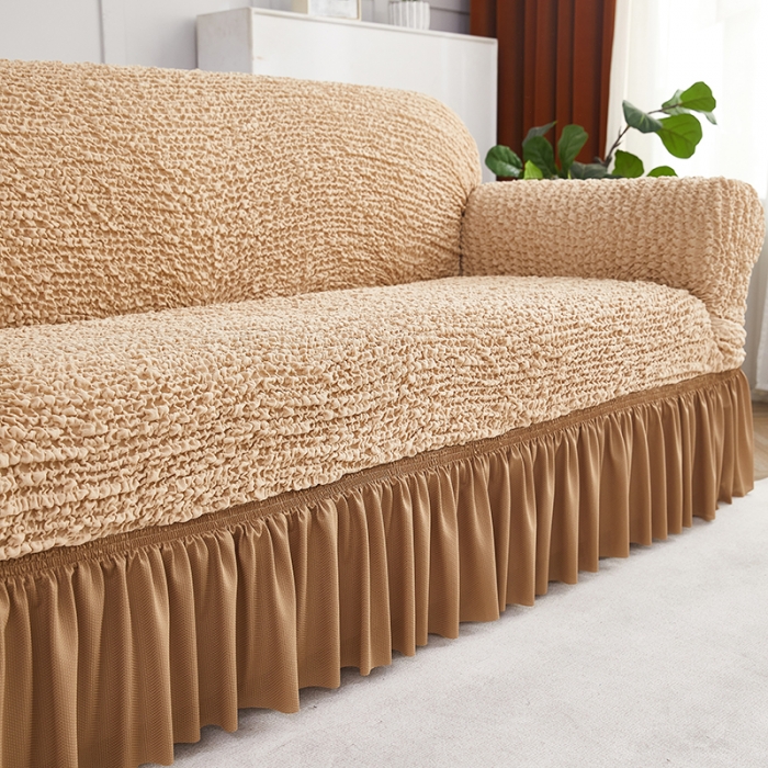 91家纺网 家纺一手货源 找家纺 （总）共鸣 2023新款皱皱云纱系列裙摆款沙发套