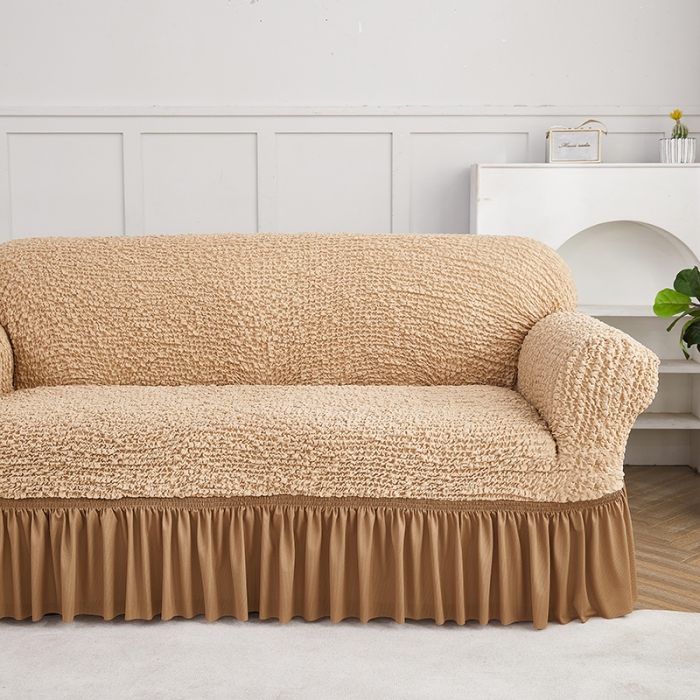 91家纺网 家纺一手货源 找家纺 （总）共鸣 2023新款皱皱云纱系列裙摆款沙发套