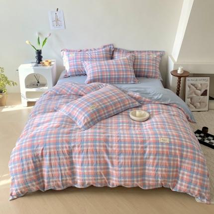 91家纺网 家纺一手货源 找家纺 （总）宝士康 2024新款10A抗菌化纤无印风系列四件套