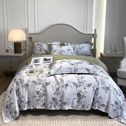 91家纺网 家纺一手货源 找家纺 （总）优悦2023新款印花美式冰丝水洗真丝四件套