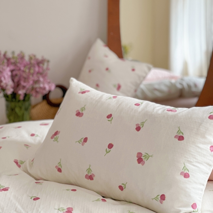 91家纺网 家纺一手货源 找家纺 时年 2023新款全棉母婴级有氧双层纱夏被四件套 仙子