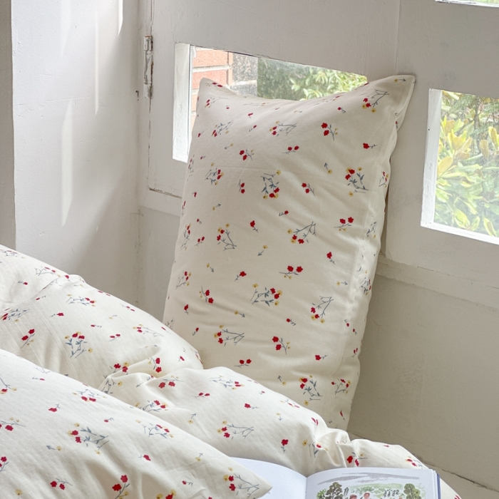 91家纺网 家纺一手货源 找家纺 时年 2023新款全棉母婴级有氧双层纱夏被四件套 花季