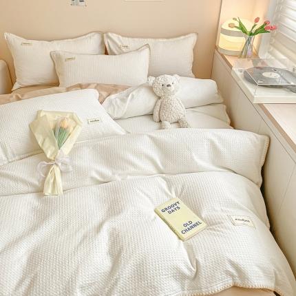 91家纺网 家纺一手货源 找家纺 静家居 202460s水洗棉提花格调系列四件套 格调-粉玉
