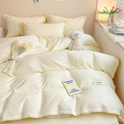 91家纺网 家纺一手货源 找家纺 静家居 202460s水洗棉提花格调系列四件套 格调-粉玉