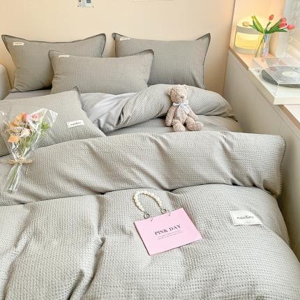 91家纺网 家纺一手货源 找家纺 静家居 202460s水洗棉提花格调系列四件套 格调-粉玉