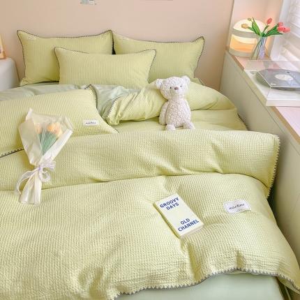 91家纺网 家纺一手货源 找家纺 静家居 202460s水洗棉提花格调系列四件套 格调-粉玉