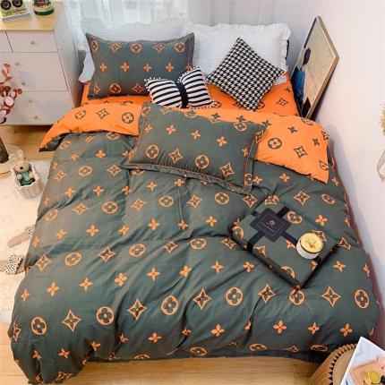 91家纺网 家纺一手货源 找家纺 （总）庭笙 2024加厚磨毛印花丝带四件套秋冬直播爆款