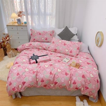 91家纺网 家纺一手货源 找家纺 （总）庭笙 2024加厚磨毛印花丝带四件套秋冬直播爆款