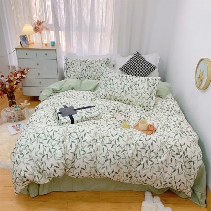 91家纺网 家纺一手货源 找家纺 （总）庭笙 2024加厚磨毛印花丝带四件套秋冬直播爆款