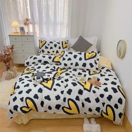 91家纺网 家纺一手货源 找家纺 （总）庭笙 2024加厚磨毛印花丝带四件套秋冬直播爆款