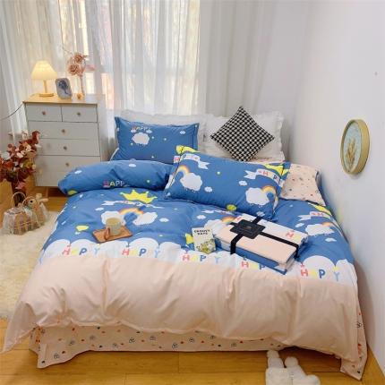 91家纺网 家纺一手货源 找家纺 （总）庭笙 2024加厚磨毛印花丝带四件套秋冬直播爆款