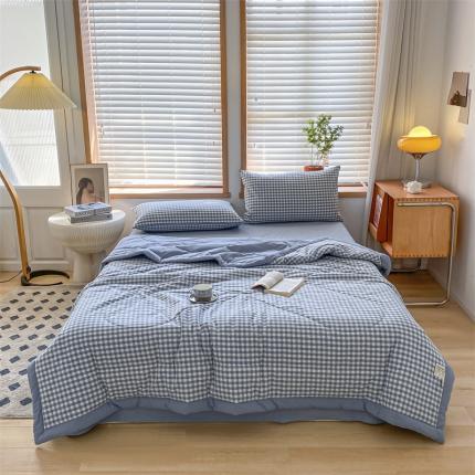 91家纺网 家纺一手货源 找家纺 （总）蓝巢家纺2023新款全棉色织水洗棉A类大豆纤维夏被