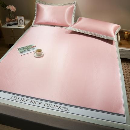 91家纺网 家纺一手货源 找家纺 （总）春晓2024新款高密A类碳光直角冰丝席凉席-无纺布幸运兔系列