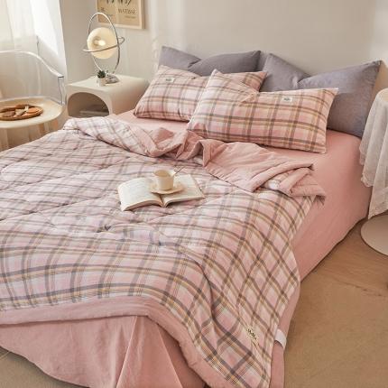 91家纺网 家纺一手货源 找家纺 恋人优选 新款全棉水洗棉夏被薄被子纯棉夏凉被四件套被芯空调被