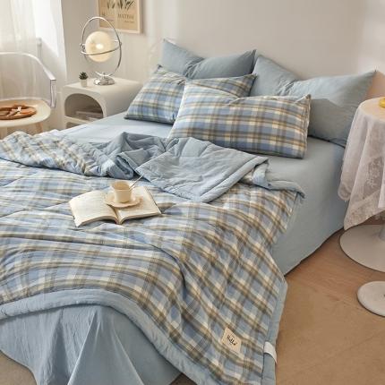 91家纺网 家纺一手货源 找家纺 恋人优选 新款全棉水洗棉夏被薄被子纯棉夏凉被四件套被芯空调被