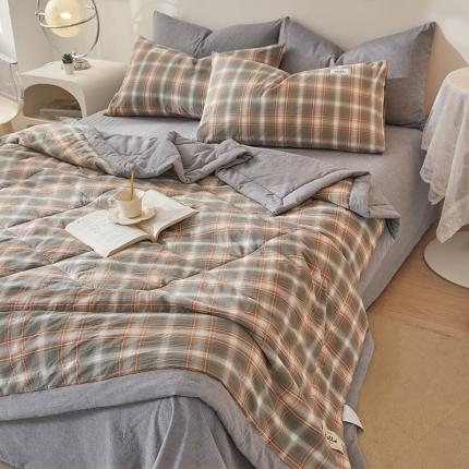 91家纺网 家纺一手货源 找家纺 恋人优选 新款全棉水洗棉夏被薄被子纯棉夏凉被四件套被芯空调被