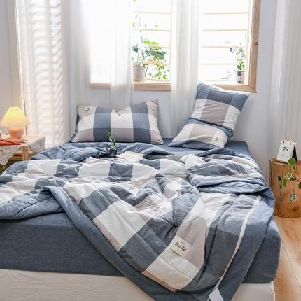 91家纺网 家纺一手货源 找家纺 恋人优选 新款全棉水洗棉夏被薄被子纯棉夏凉被四件套被芯空调被