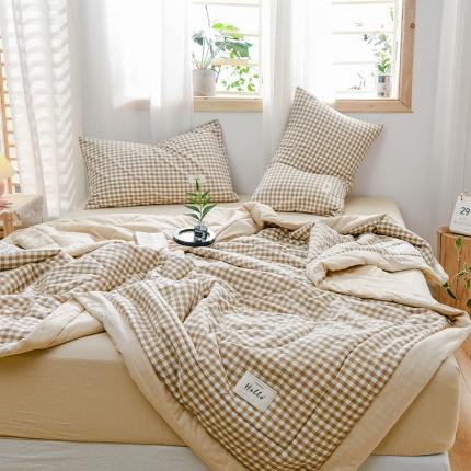 91家纺网 家纺一手货源 找家纺 恋人优选 新款全棉水洗棉夏被薄被子纯棉夏凉被四件套被芯空调被