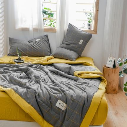 91家纺网 家纺一手货源 找家纺 恋人优选 新款全棉水洗棉夏被薄被子纯棉夏凉被四件套被芯空调被